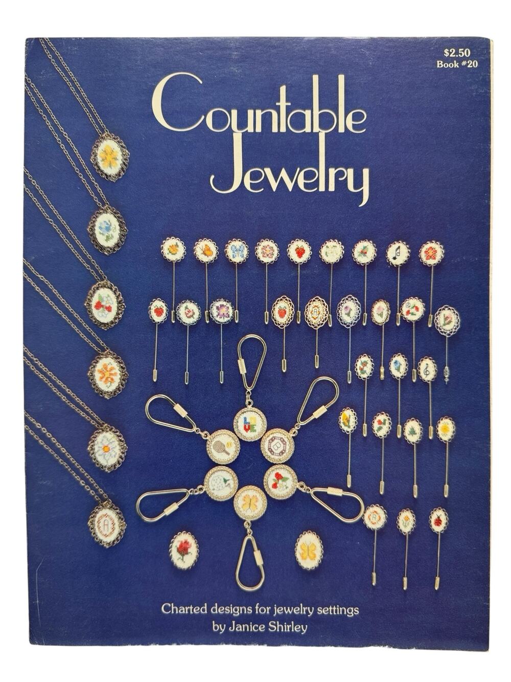 Vintage Countable Jewelry Cross Stitch Design Pamphlet 37 Designs 1981 Flower